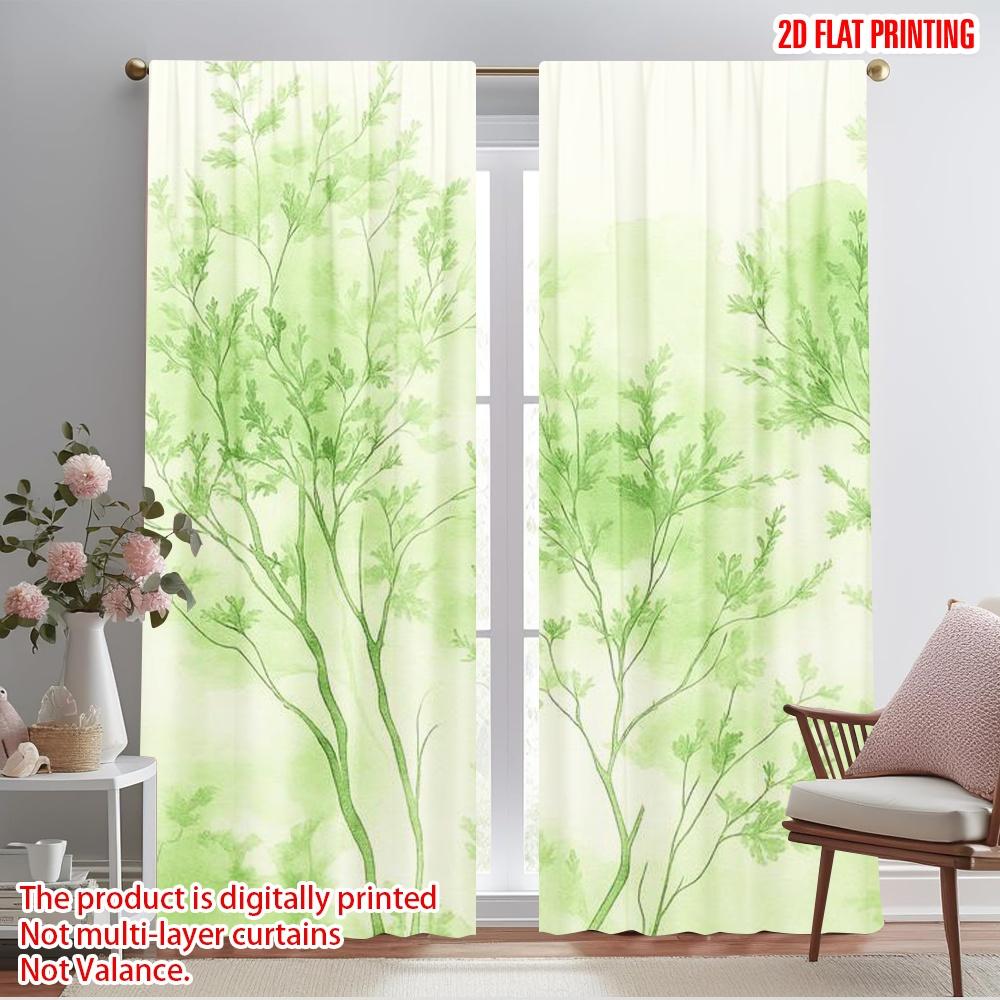 

2 шт., шторы с принтом на 2D-плоскости, узор «Ботаническая мечта», универсальная ткань (без удилища) Праздник для гостиной, спальни, офиса 52.50×116.00 CM 2pcs