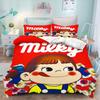Fujiya Peko Chan 3D Print Bedding Set, Cute Japanese Cartoon Duvet Cover with Pillowcases, Kids Girls Bedroom Decor Bedding