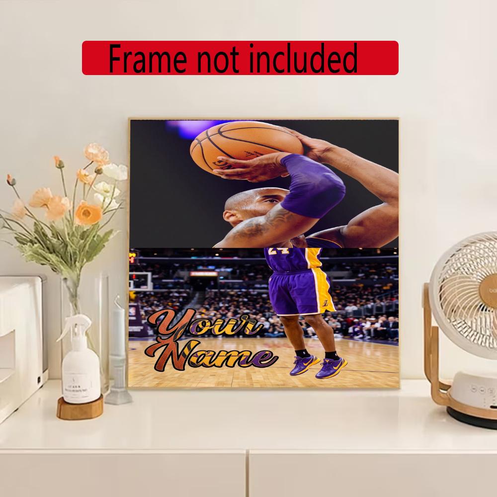 Kobe Personalized Name Round Diamond Painting Kit Diamond Embroidery Painting Rhinestones Mosaic Frameless Handwork Decoration Arts
