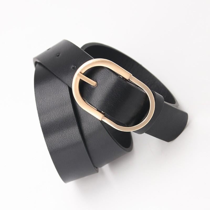 1pcs Women's Belt Fashion Classic Buckle PU Leather Belt Versatile Casual Golden Needle Buckle - Pair with Jeans, Pants, Dress