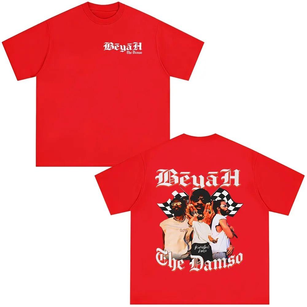 Fashion Hip Hop Oversized Short Sleeve T Shirts Rapper Damso Beyah Tour 2026 Tshirt Unisex Women Clothing Cotton Casual Tshirts S
