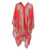 Women Summer Beach Bikini Cover Up Loose Chiffon Blouse Shawl Scarf with Buttons