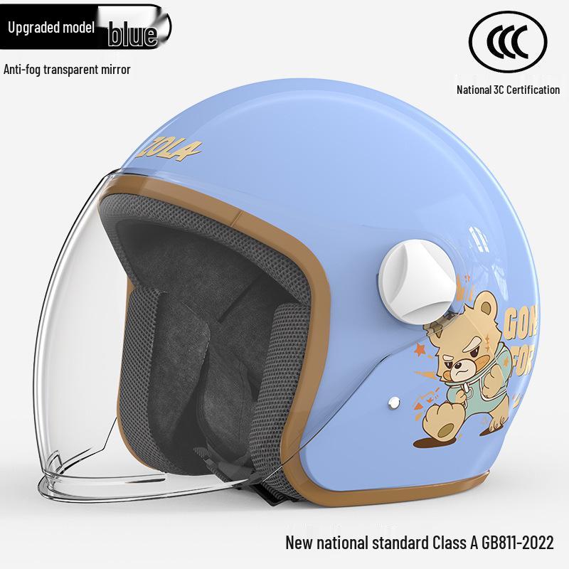 A-Class Certified Electric Bicycle & Motorcycle Helmet for All Seasons, Men & Women 3/4 Helmet