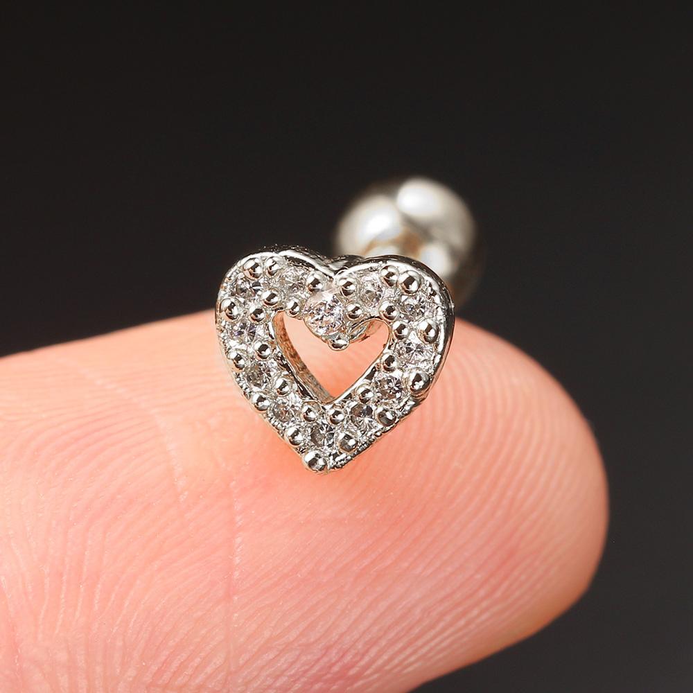 Septum Piercing Helix Earrings Women Zircon Heart Cartilage Ear Daith Lobe Rook Tragus Piercing Jewelry Body Accessories Gift