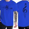 Heartbeat Music Printed Mens Short Sleeve T-shirt Fashionable Comfortable Breathable Versatile Sports Cotton T-shirt