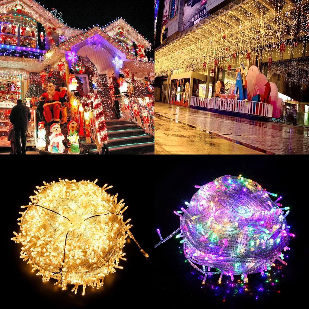 Led 20m 200 Christmas Lights Indoor And Outdoor 8mode Waterproof Lights Fairy