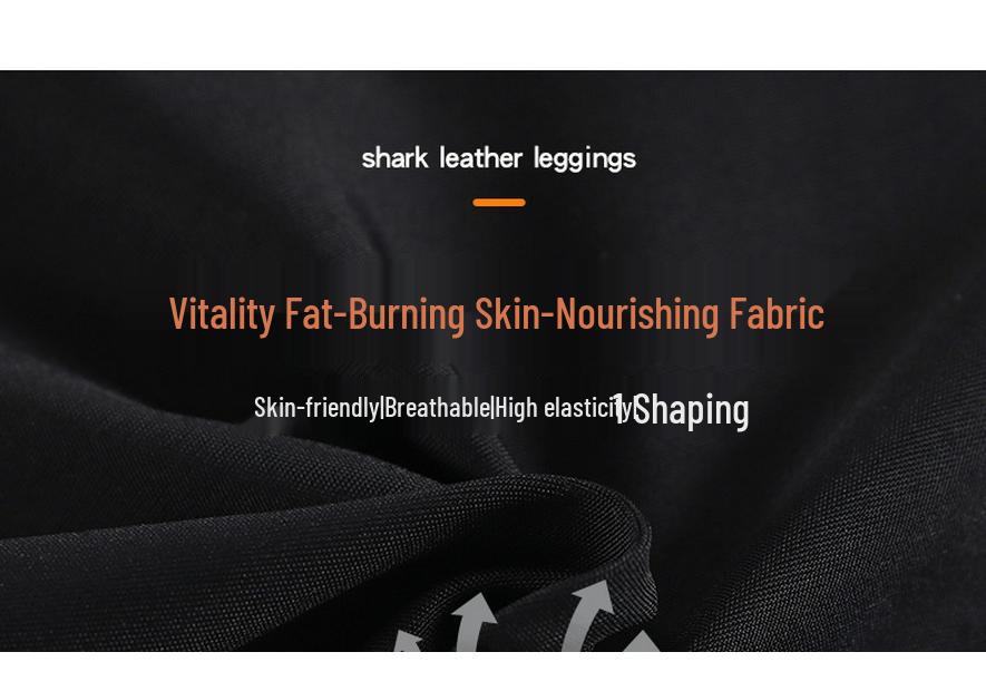 High Waist Tummy-Control Yoga & Cycling Pants - Elastic, Close-Fitting, Shark Design.