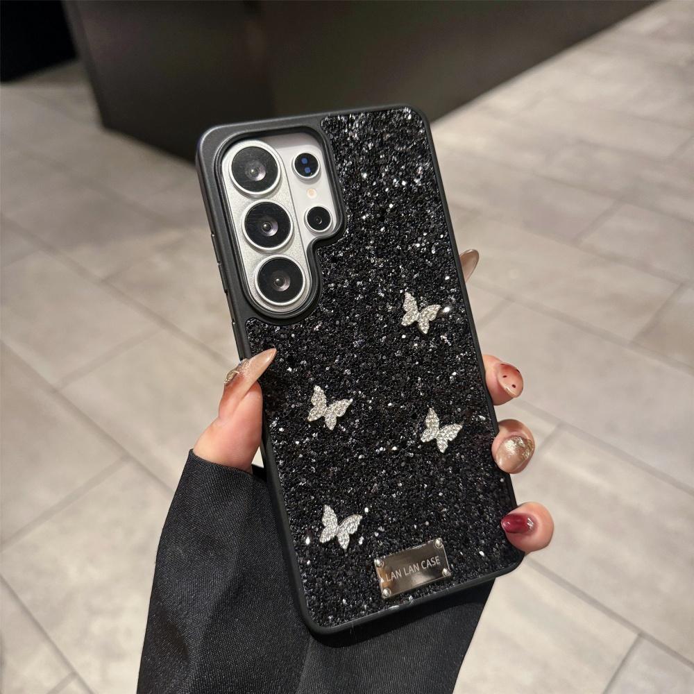 

3D Shiny Diamond Butterfly Phone Case for Samsung Galaxy S26 S25 S24 S23 Ultra Plus S26+ TPU Shockproof Bumper Glitter Cover Galaxy S26 Ultra