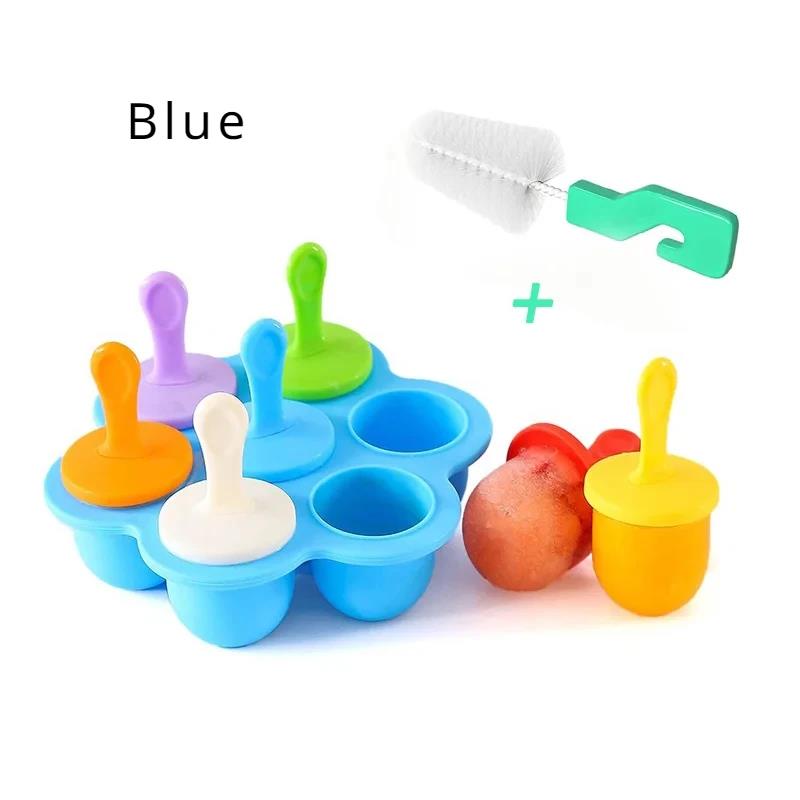 Ice Cream Mold Silicone Popsicle Bar Reusable Non-stick Ice Cube Tray Homemade Food for Kids Mini DIY Family Party Essentials 6