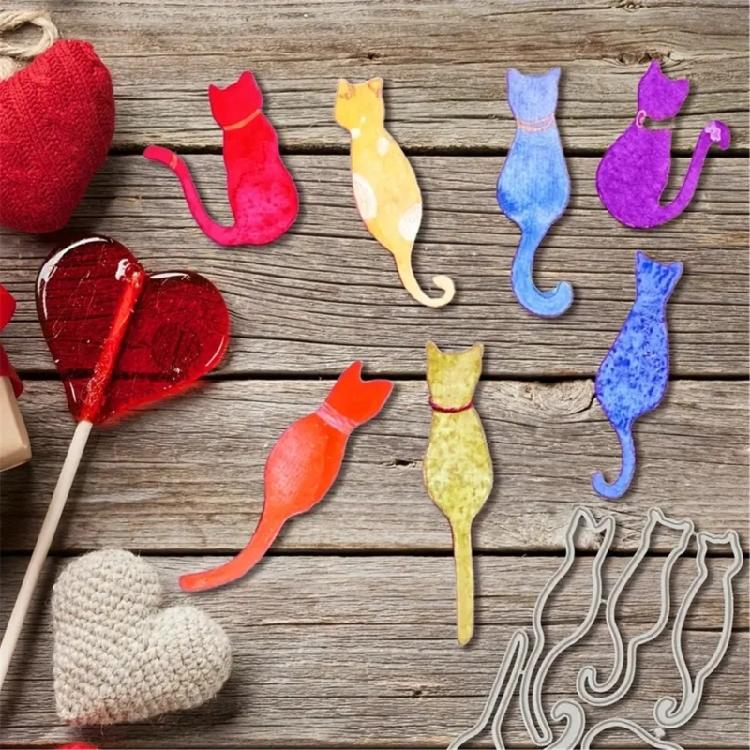 Katzen Kätzchen Stanzschablonen Metall Präge-Stanzformen Für Kartenherstellung Scrapbooking Journal Lesezeichen Fotoalbum