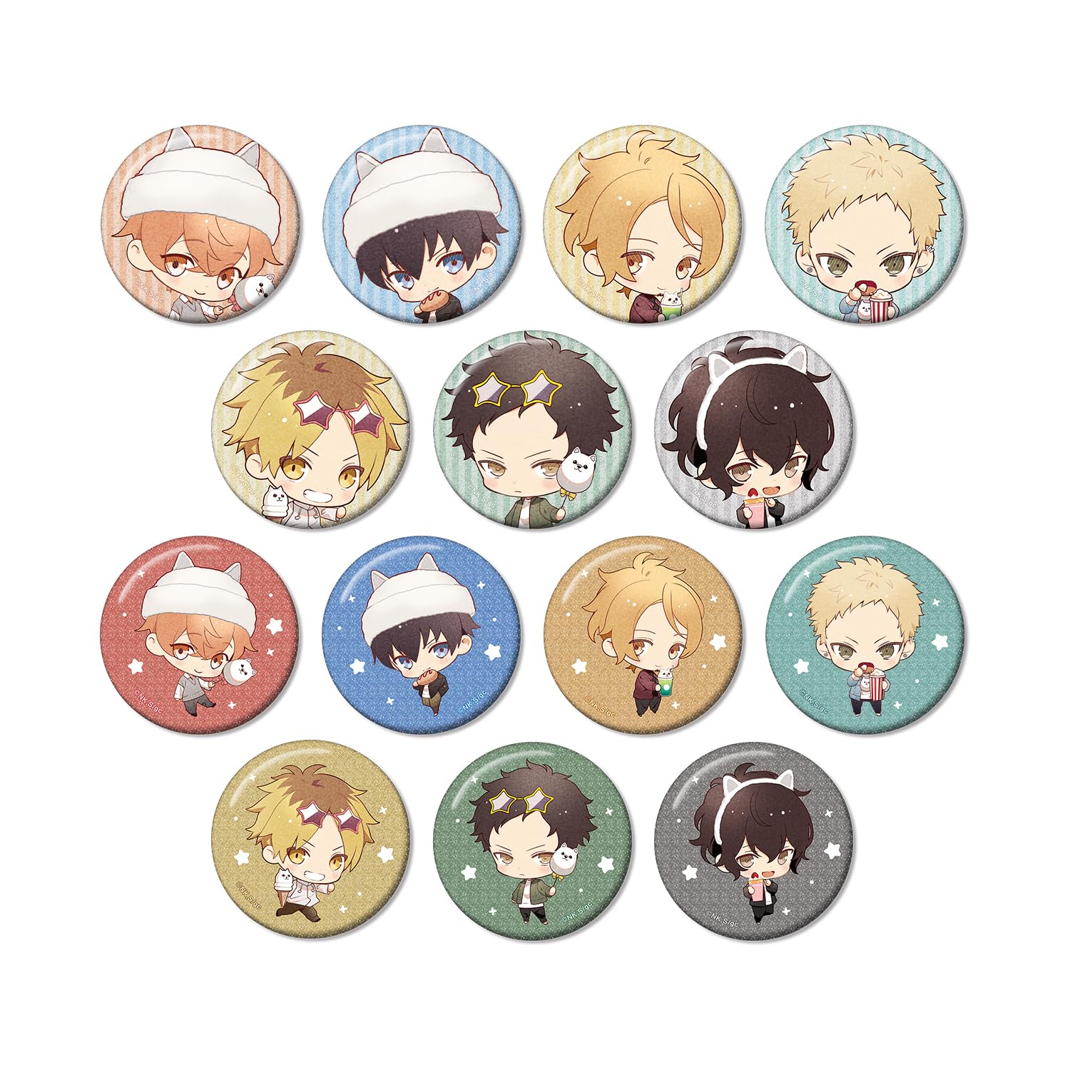 

Иллюстрация Сатои «К морю» Парк развлечений Дата Торговля Блестящая жестяная коробка из 14 штук Версия из фильма. Значки,