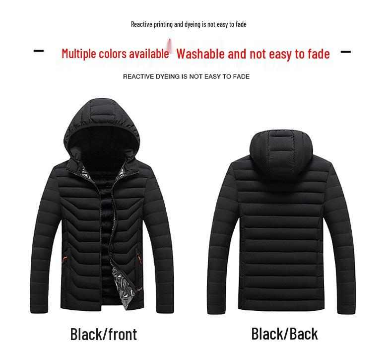 Men's Slim Fit Hooded Cotton Jacket - Warm, Lightweight, & Trendy for Autumn/Winter