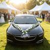 V-Shaped White Rose Wedding Car Decoration Set - Simulated Flowers for Car Hood & Veil Arrangement