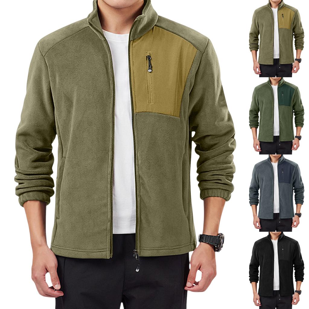 Men's Winter Casual Zipper Pocket Long-Sleeve Jacket