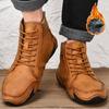 Zimowe Męskie Buty Casual High-top Ręcznie robione sztuczne Pluszowe Duży Rozmiar Gumowa Miękka Podeszwa Buty Męskie do Jazdy Samochodem