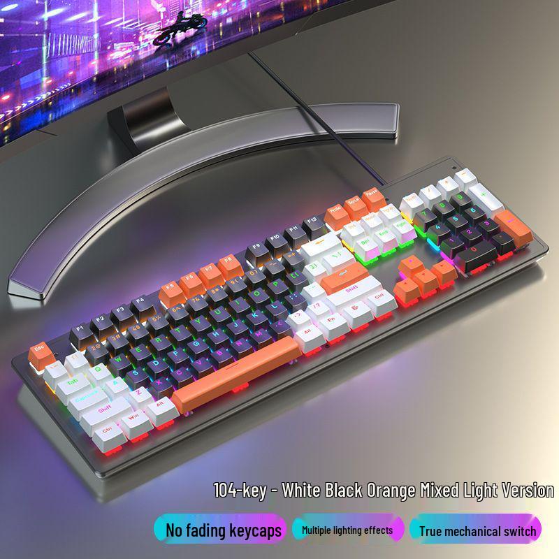 87/104 Key Mechanical Keyboard with Blue, Black, Red, Brown Switches for Gaming and Typing - Wired Universal for Desktop/Laptop