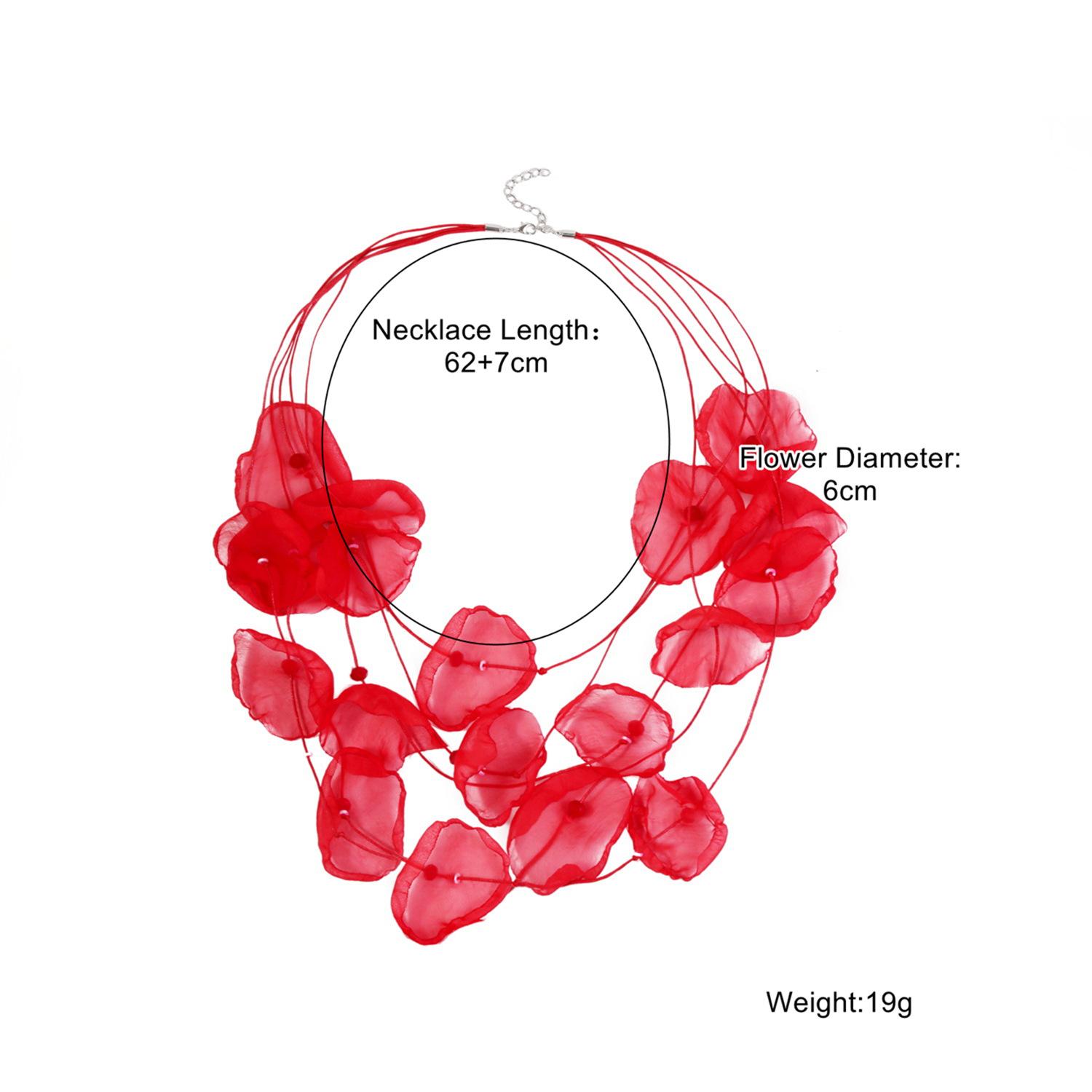 

Ожерелье для женщин Ювелирные изделия Многослойные ожерелья Летний морской стиль Отдых Тканевые цветы Кусочки кристаллов и бисера Цветочное ожерелье Элегантное ожерелье