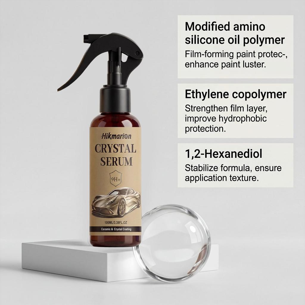 Hikmarion Car Ceramic Coating Kit - Hydrophobic, Stain-Resistant Paint Protection and Polishing Care.