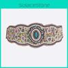Ceinture de taille Bohème Faite à la main avec Perles et Symboles Porte-Bonheur pour Tenue Rétro Bohème