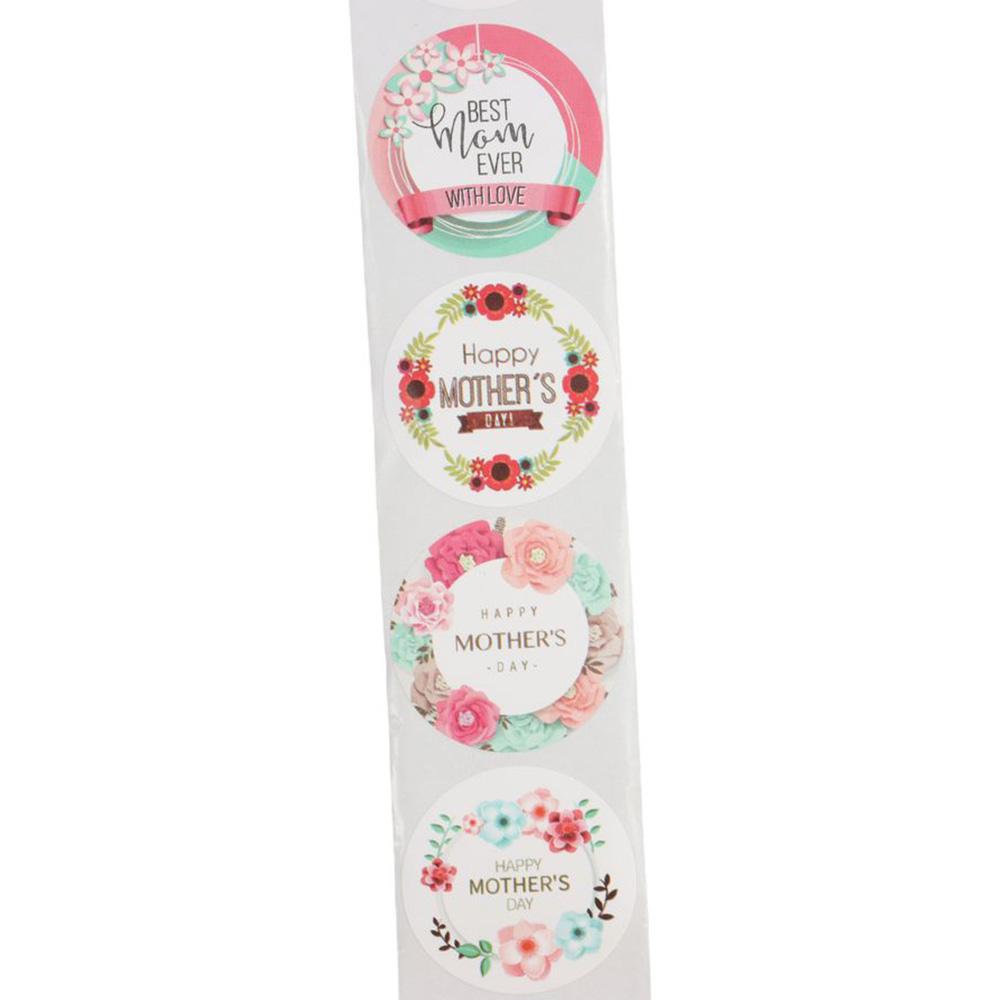 500 Pcs 1 Inch Mother's Day Stickers Kraft paper Adhesive Sticker Labels