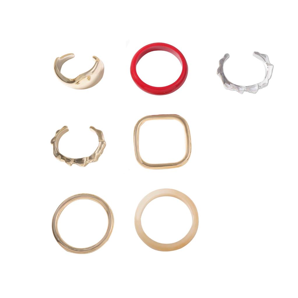 Personalized trend fashion resin CCB geometric round asymmetric opening women's seven-piece bracelet