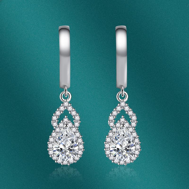 Sace Gems Zirkon øredobber for kvinner Bryllupsfest øredobber kommer i en rekke farger, inkludert rosa, gul, blå og rød