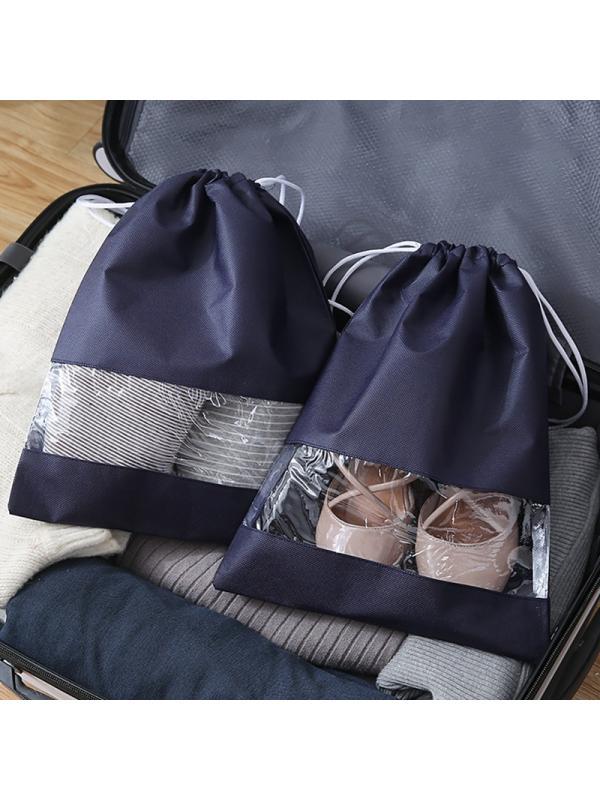 Portable Travel Shoe Bags, Large Drawstring Shoes Pouch Storage Translucent Organizer Bags