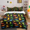 Colorful Dinosaur Pattern Bedding Duvet Cover Set (1*Duvet Cover 2*Pillowcases, Without Duvet Insert)