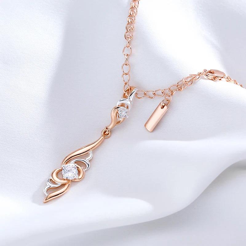 Gold Silber Farbe Geprägte Anhänger Frauen Zirkon Halskette Luxus Persönlichkeit Schmuck