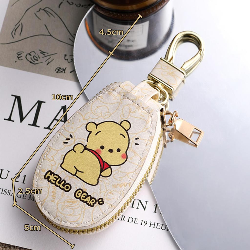 Winnie the Pooh Cheie Suport Chei Cheie Cheie Cheie Monedă Multifuncțional Mini Cheie Piele PU Fermoar Design Cheie Decorativ 2 Huse, Geantă, Husă, Suport, Acoperire,