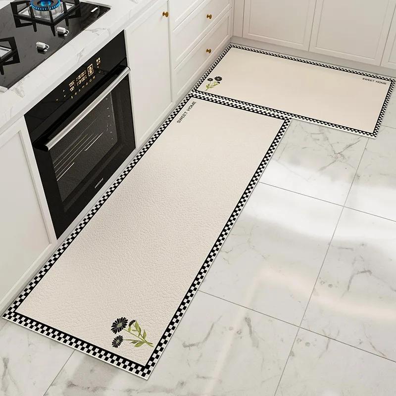 Kitchen Floor Mat Waterproof Non-slip Pvc Carpet Leather Mats Oil-proof Anti-slip Area Rug Home Decoration Alfombra De Cocina