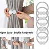 Pack of 6 Curtain Tie Backs Magnetic Curtain Holder Rope Curtain Binder Clips Curtain Holder for Home Decoration Office (Grey)