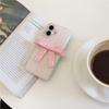 3D Pink Bowknot Phone Case for iPhone 14 15 16 17 Pro Max 17Pro Clear Soft TPU Shockproof Protective Cover For Women girls
