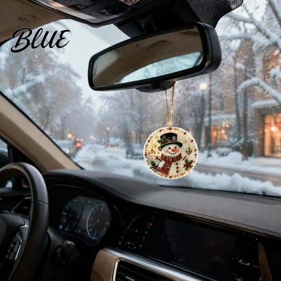 2D Acrylic Santa Flat Holiday Pcs Pearl Christmas Ornaments 6 Art Ornaments Tree Pendant Creative Effect Hanging Decoration for