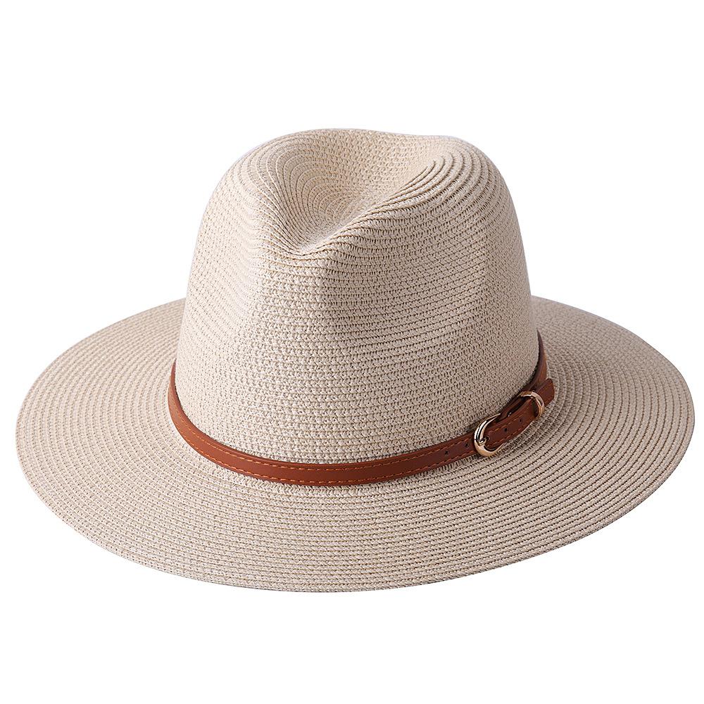 56-58-59-60CM Neuer natürlicher Panama-Strohhut mit weicher Form, Sommerhut für Damen/Herren, breite Krempe, Strand-Sonnenkappe, UV-Schutz, Fedora-Hut