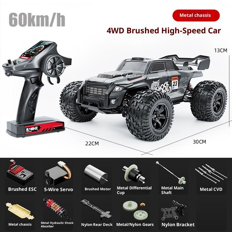RC Off-Road Car 4WD High Power Brushed Climbing Truck Metal Chassis High Speed Racing Vehicle Remote Control Crawler for Adults