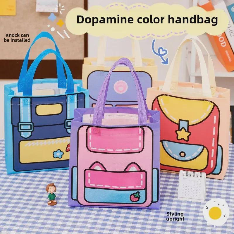 Charming Dopamine-Colored Handbag: Cute Holiday Gift & Stylish Storage for Kids