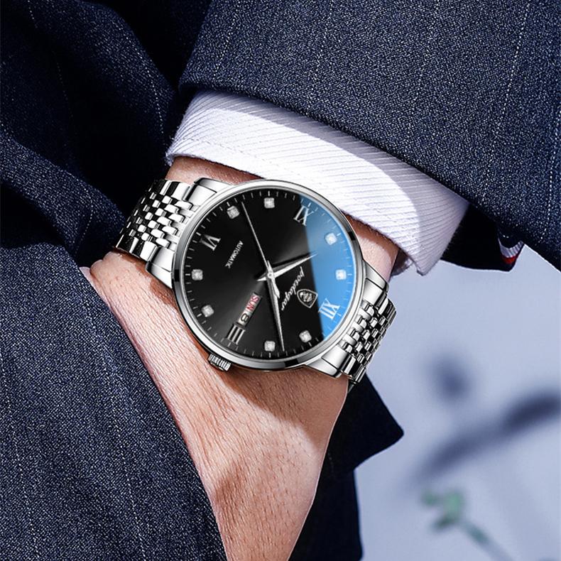 Nuovo orologio da uomo di lusso di marca TOP con orologi al quarzo da uomo alla moda luminosi impermeabili da uomo