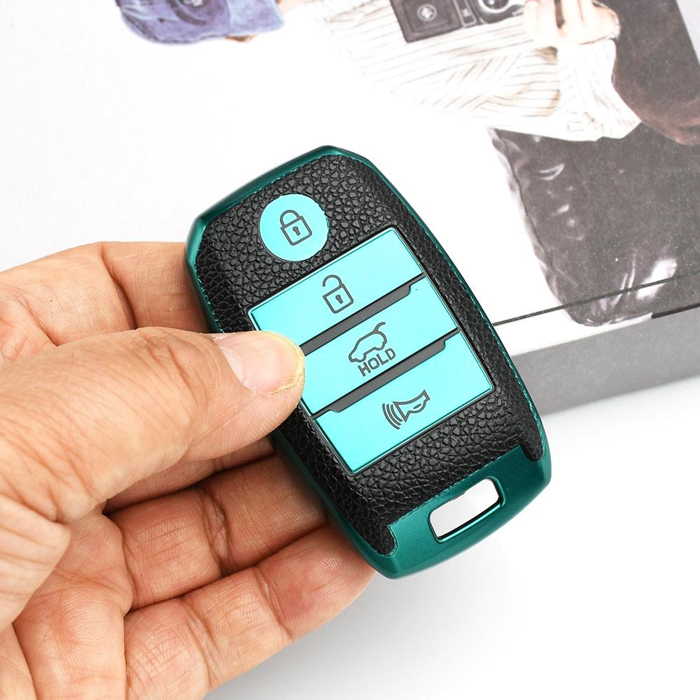 Leather Tpu Car Key Case Cover For Kia Sorento Sedona Picanto Soul Rio5 Ceed Sportage Cerato Optima K2 K3 K4 K5 Rio Shell Fob