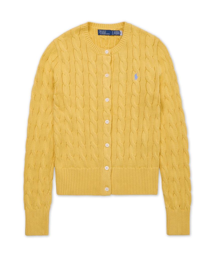 Polo Ralph Lauren Cable Knit Cotton Crew Neck Cardigan - Yellow