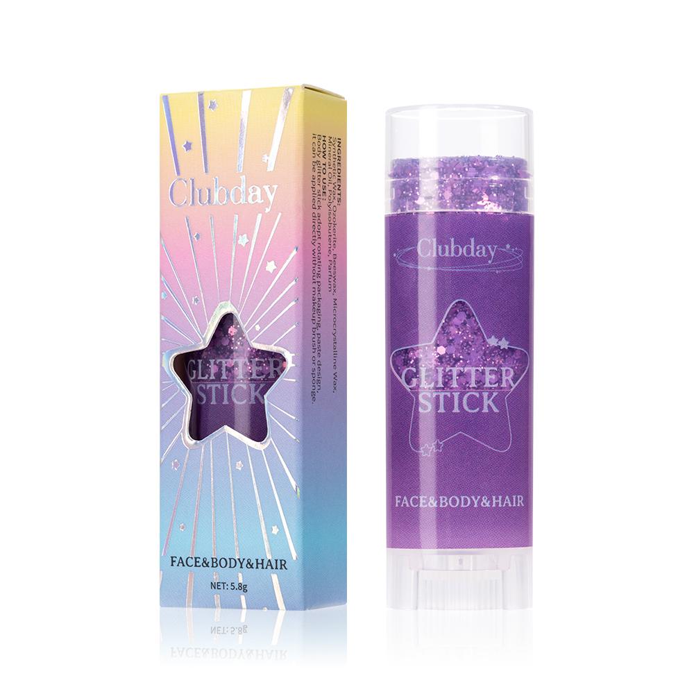 Clubday 6-Color Stage Makeup Eyeshadow Glitter Stick, Long-lasting And Exquisite Shine, Suitable For Face, Body, And Hair.