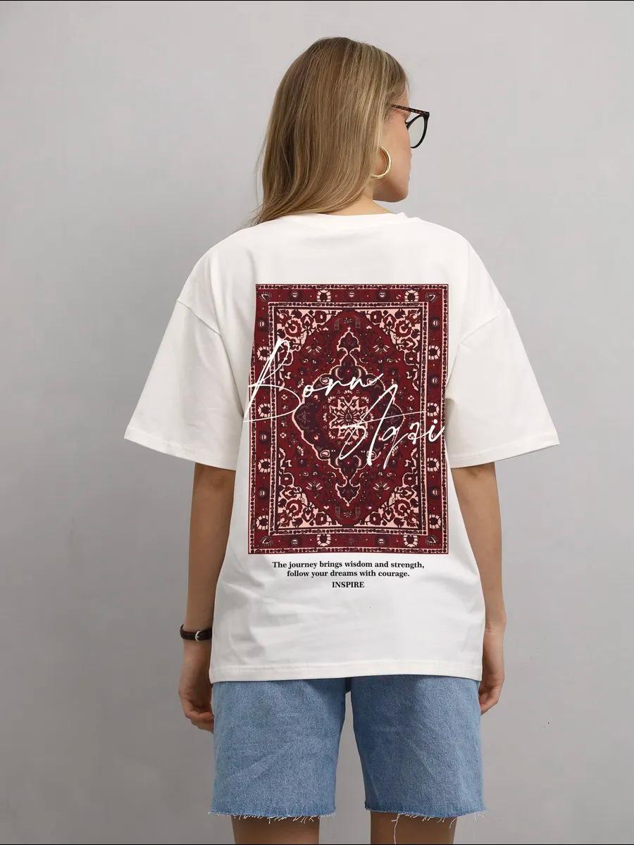 

Летняя повседневная футболка свободного покроя из чистого хлопка для женщин в стиле хип-хоп, уличная одежда в стиле Харадзюку, футболки с коротким рукавом большого размера для женщин, топы Y2k L белый