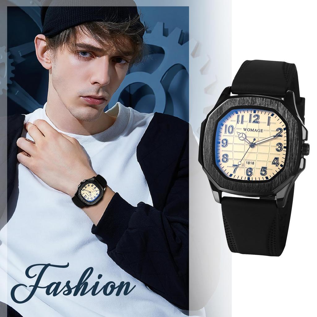 Men's Watch Silicone Sport Watch Stylish Waterproof Analog Quartz Rubber Band Men's Accessories - Birthday Christmas Valentine's Day Gift