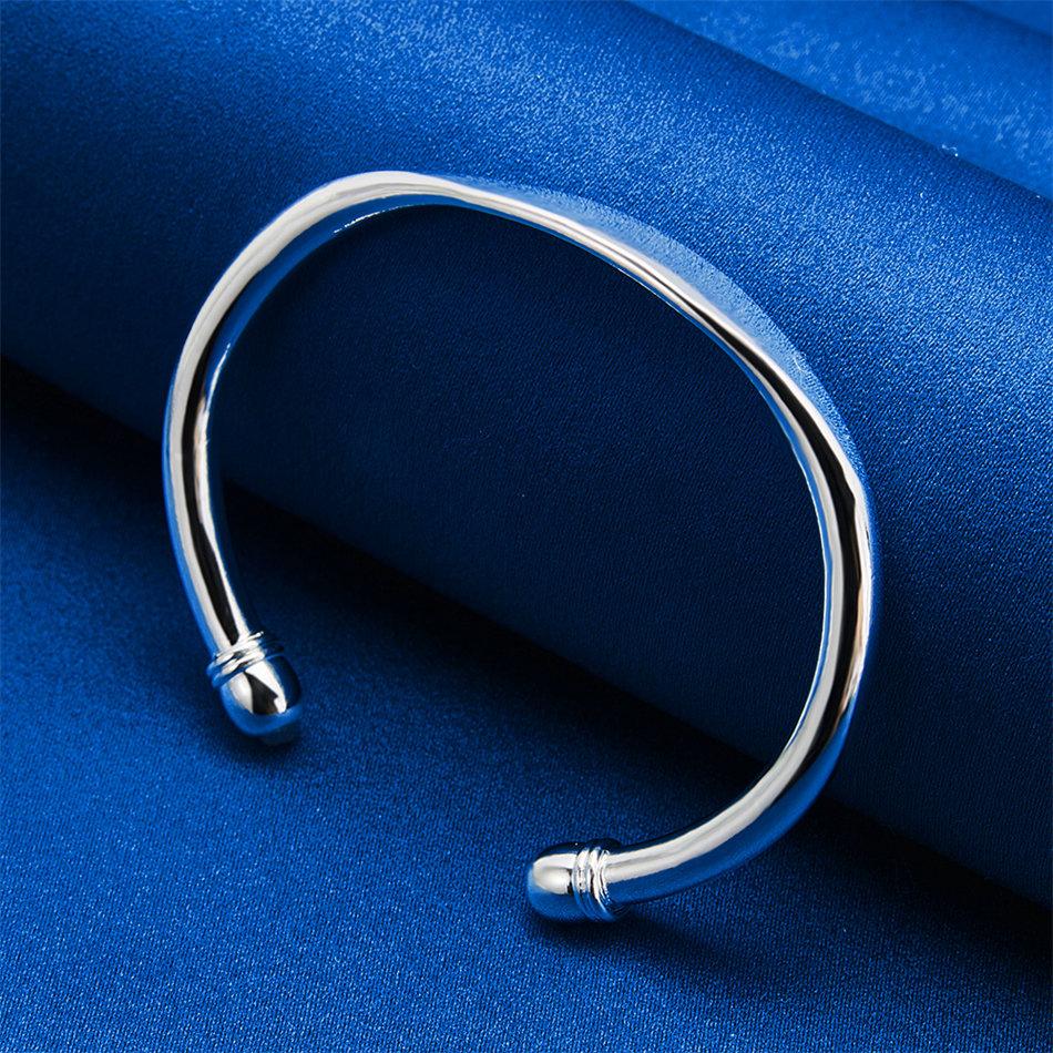925 sterling silver shiny wide open face bracelet for women, jewelry for weddings, party accessories