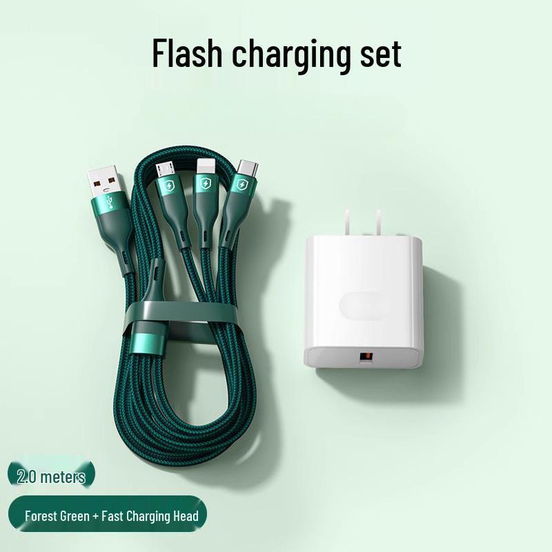 Universal Fast Charge 3-in-1 Multi-Head Charger Cable for Mobile Phones