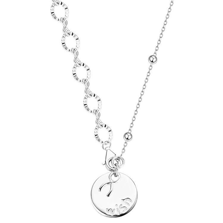 2021 Women's Trendy Round Pendant Necklace: 925 Sterling Silver, Niche Design Clavicle Chain