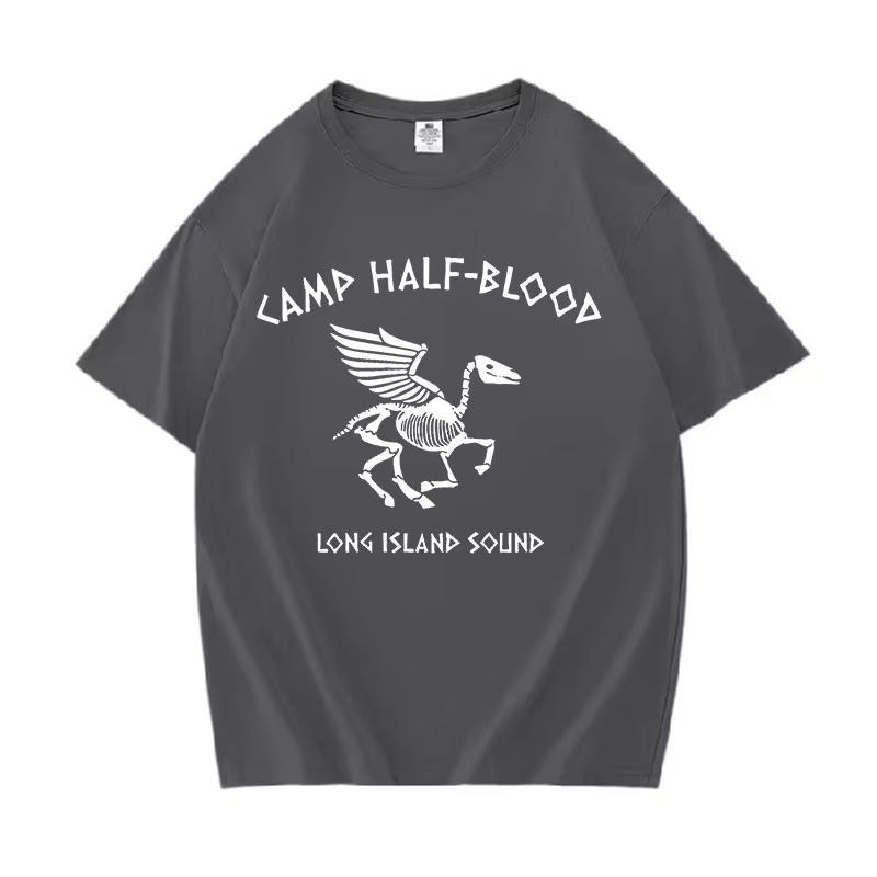 2025 Summe Camp HalfBlood Long Island Sound Skull Percy Jackson TShirt Women Vintage Casual 100 Pure Cotton Printed Tshirt
