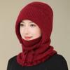 Ear Protection Knitted Balaclava Hat Neck Warmer Pullover Hats Autumn Hooded Cap  Women