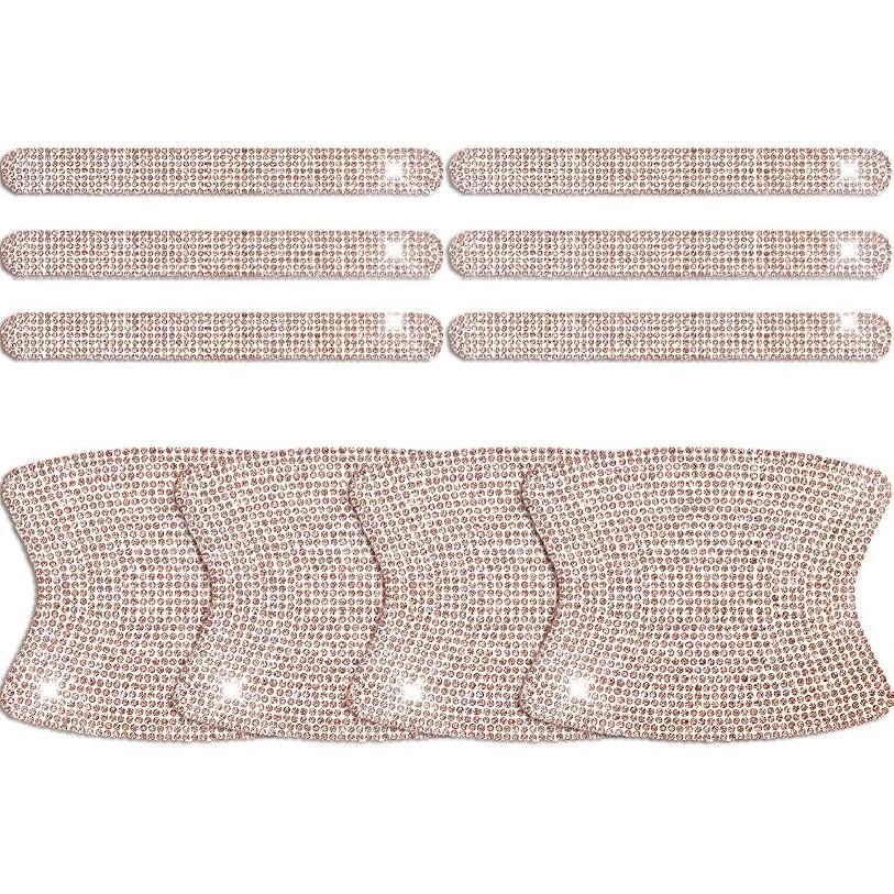 Frienda 10 Pieces Bling Car Accessories For Women Bling Car Door Handle Protector Door Handle Covers For Car Rhinestone Car Bowl Protector