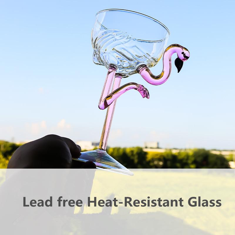 Design Plameňáka 200ML Bezolovnatá Žáruvzdorná Sklenice na Koktejl Sklenice na Víno pro Barovou Párty Nápojové Sklo